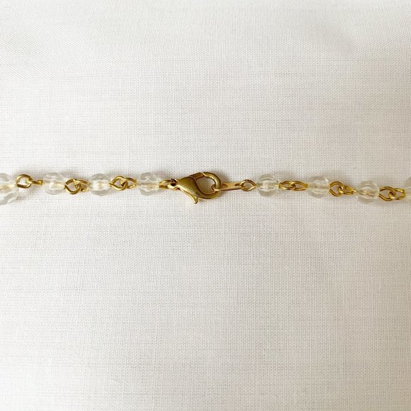 VINTAGE | CUTE HAND MADE GOLD NECKLACE WITH BEADS - Picture 4 of 6